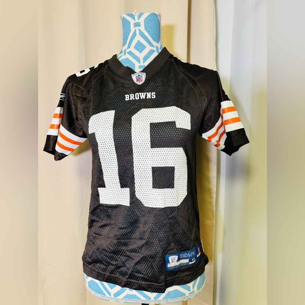 Cleveland Browns Jersey Boys Medium (10-12) #16 Josh Cribbs Pre Owned ST132